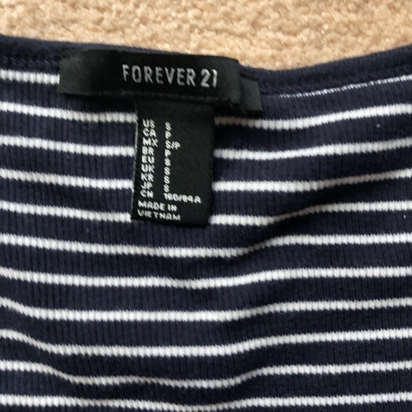 Forever 21 ribbed striped crop top - Picture 2 of 2